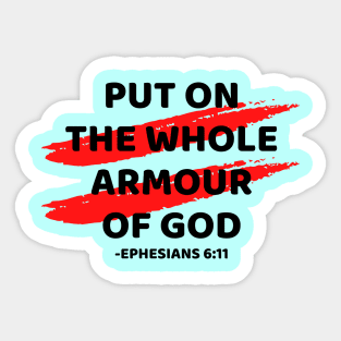 Put On The Whole Armour Of God | Christian Typography Sticker